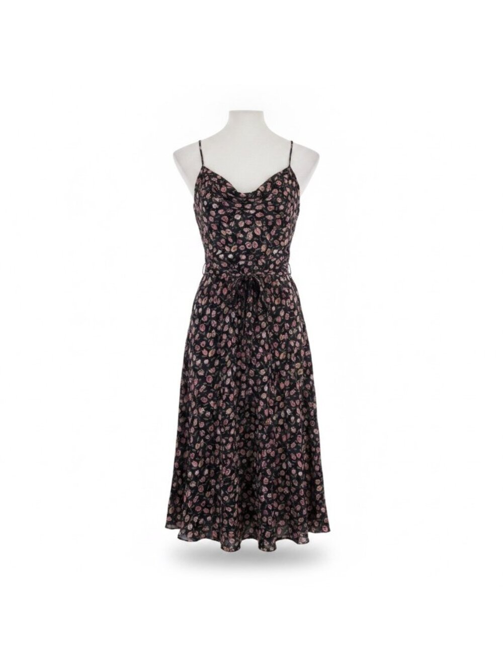 L.T.D. By Roberta Womens Black Floral Spaghetti Strap Maxi Dress Size 7-8